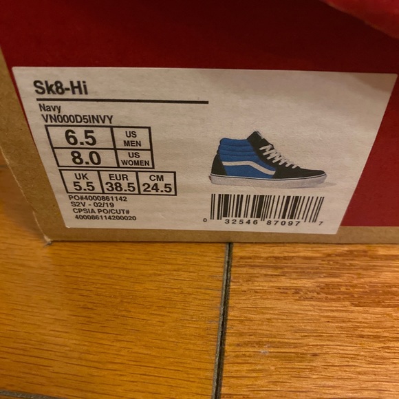 Vans Sk8-Hi Blue/Black/White - Picture 4 of 8